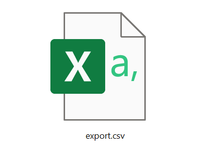CSV file icon with filename export.csv